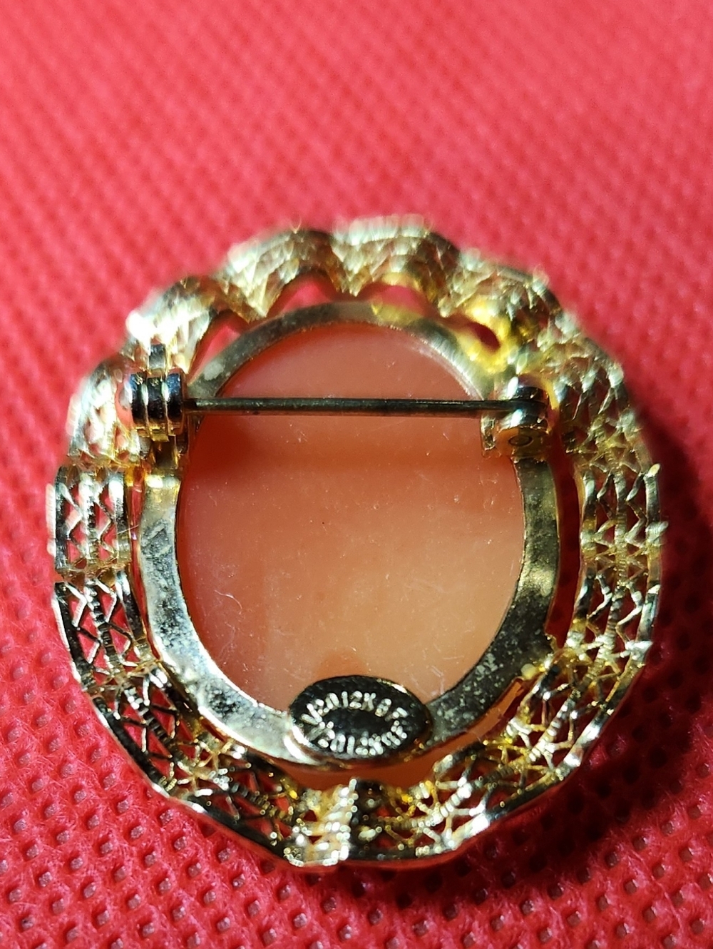 Vtg.  Cameo Lady 12K GF Filigree Brooch/Pin - Picture 3 of 5